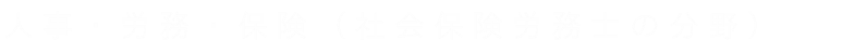 人事・労務・保険(社会保険労務士の分野)